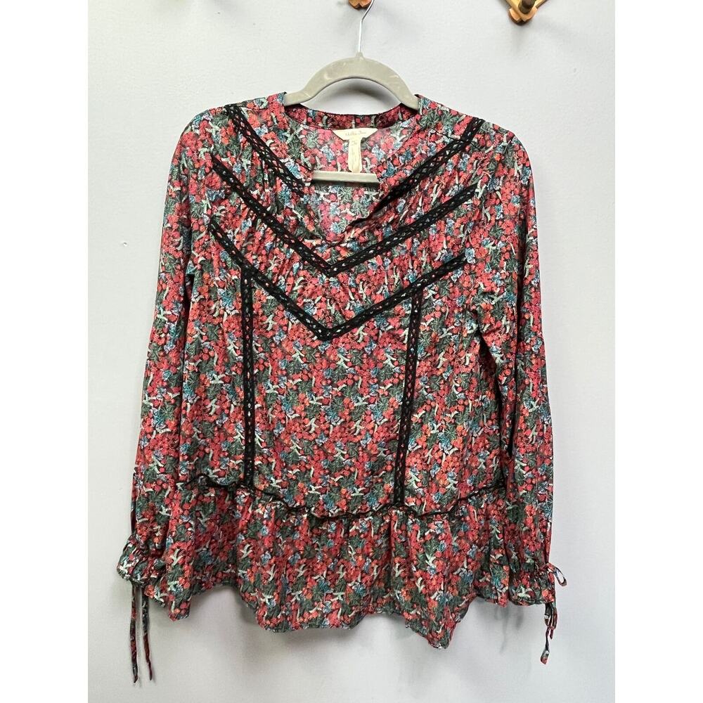 Matilda Jane Blouse Womens‎ Small Carol Sheer Long Sleeve Tunic Blouse 26644T
